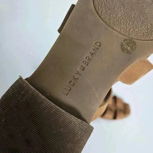 Lucky Brand Gladiator woven Brown Leather Sandals Sz 7 or 37.5 - Picture 10 of 10